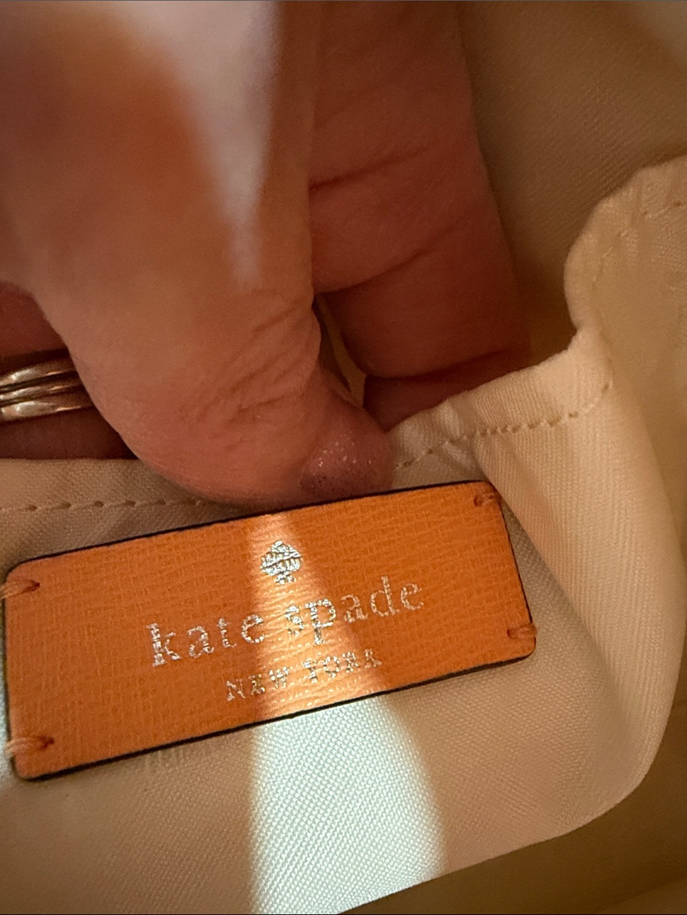 Thompson Street Kate Spade satchel (Large) Straw with leather cream orange trim. - Picture 5 of 6